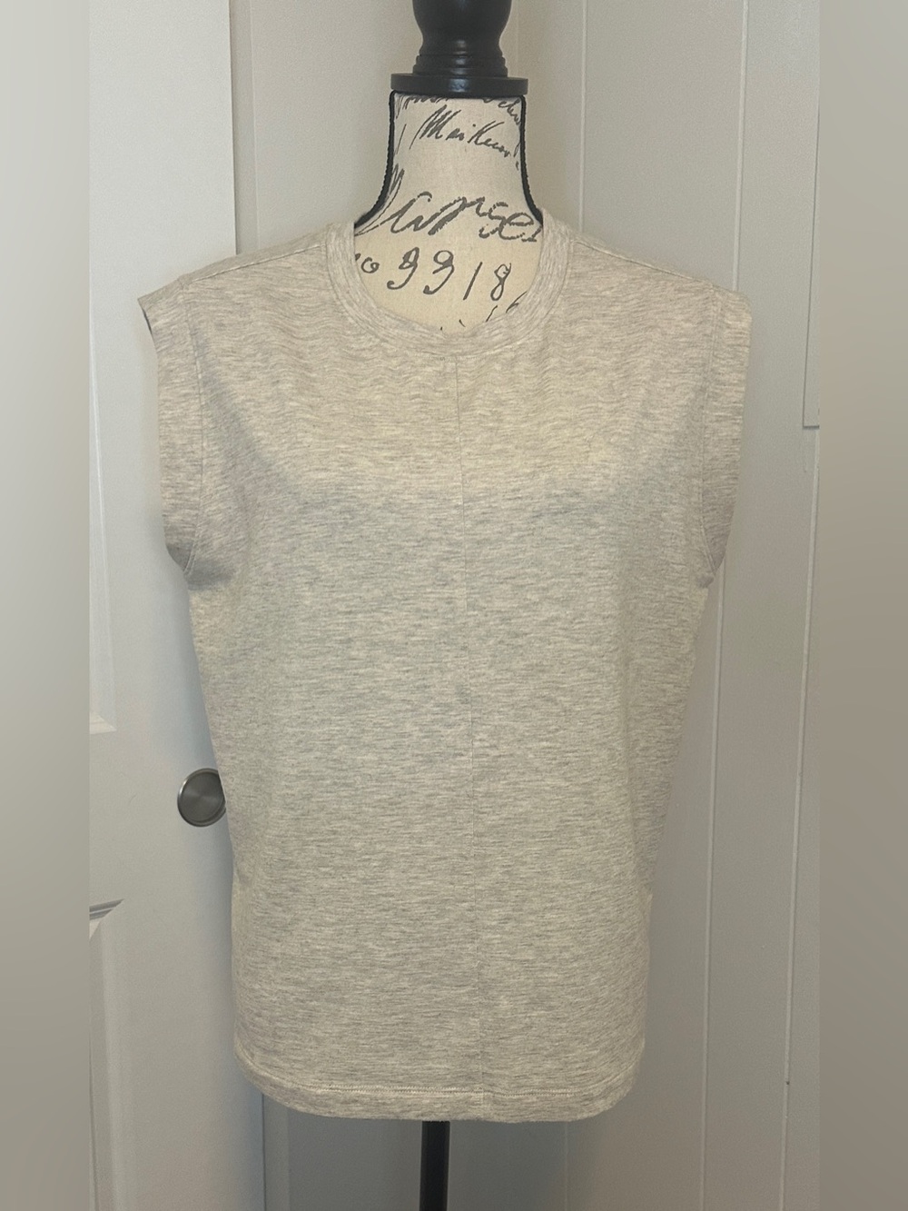 Liverpool Los Angeles Sleeveless Muscle Tee Top Tan Heather Size M Stretch Knit